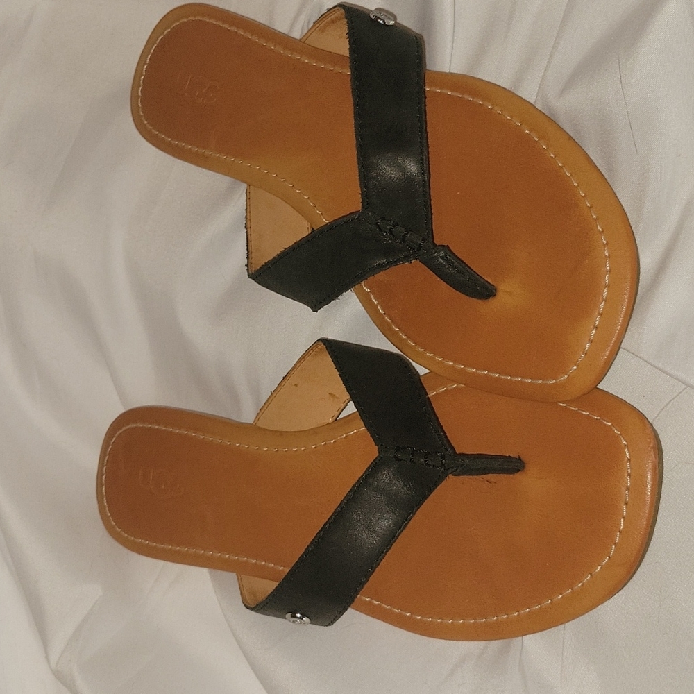 UGG Black and Brown Sandals Minimalist Design